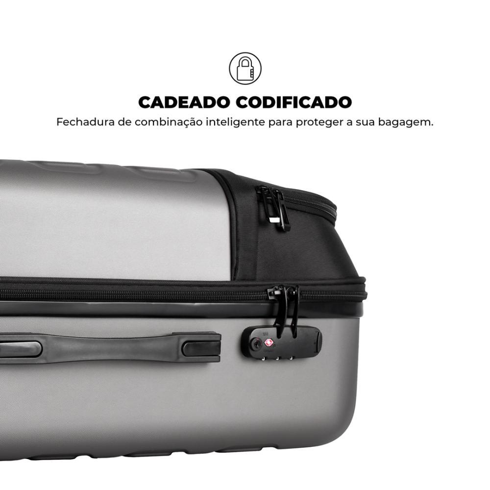 Mala de Viagem Armor - Para Despachar - Gshield + Balança Digital Portátil para Bagagem - Verde - 7