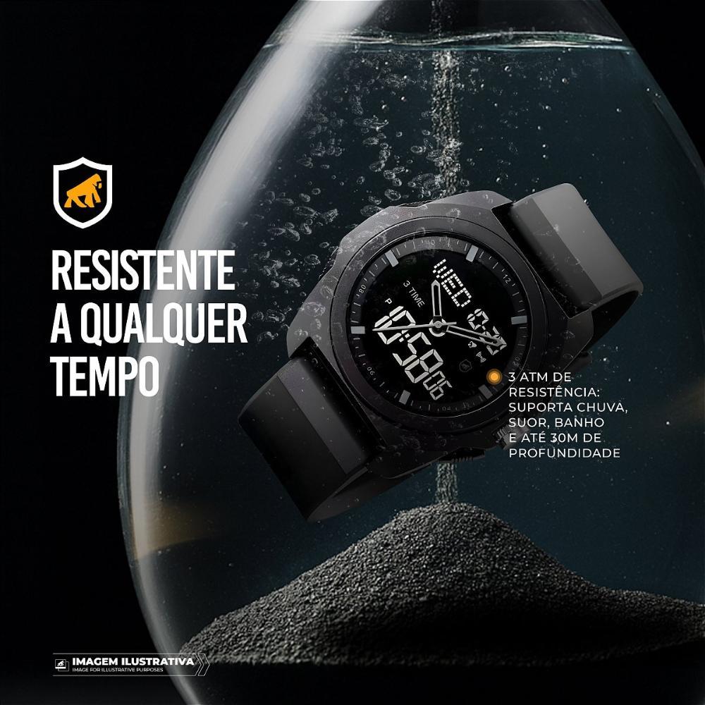 Relógio Analógico e Digital à Prova d’Água com Alarme, Cronômetro e Pulseira de Silicone - Survivor - Gshield - 3