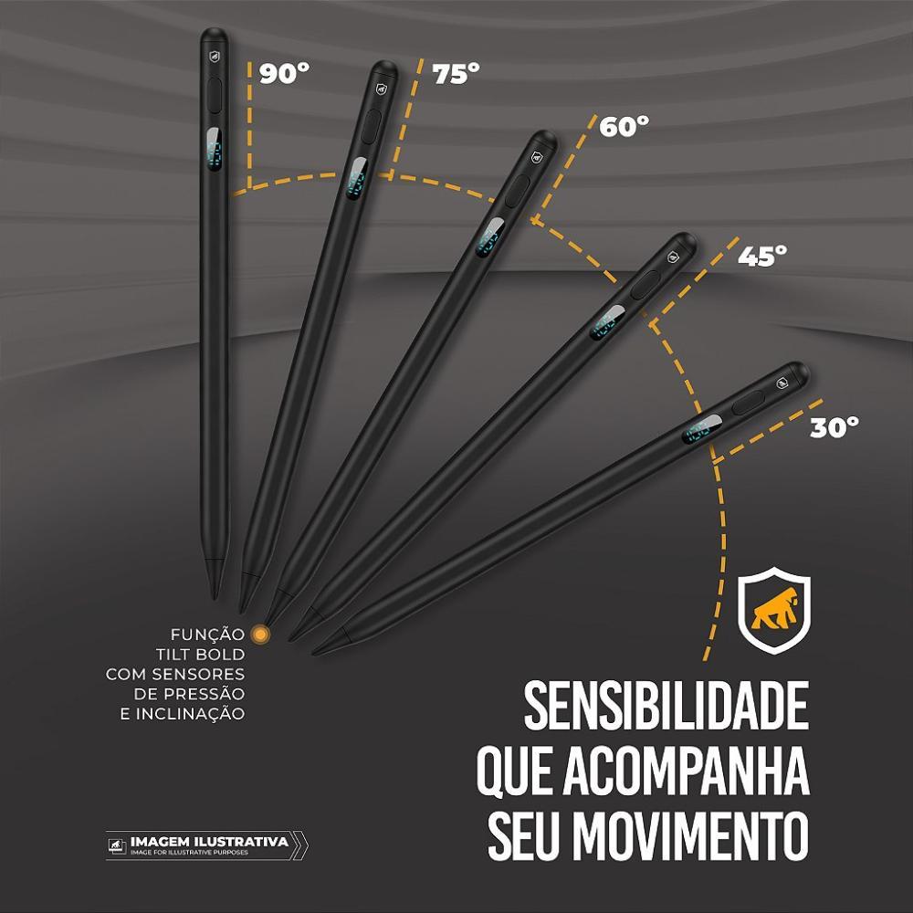 Caneta Touch Capacitiva com Visor - Palm Rejection - Dual Shock - Preta - Gshield - 6