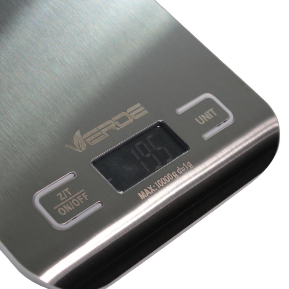 Balança Digital de Alta Precisão para Cozinha - 1g a 10kg - Aço Inox - Verde - 3