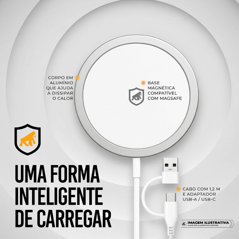 Carregador Wireless Magsafe Ultra - Branco - Gshield - 3