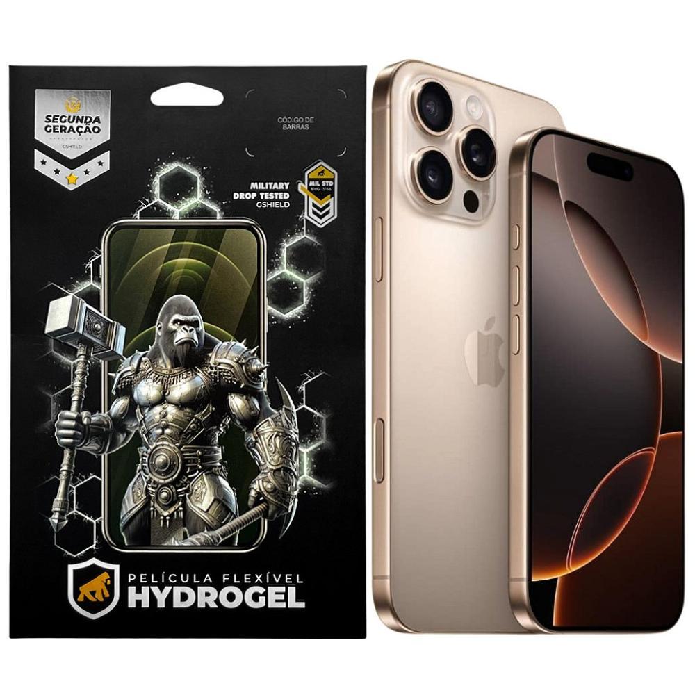 Kit Película Hydrogel HD Frontal + Traseira para iPhone 16 Pro - Proteção Completa - Gshield - 1