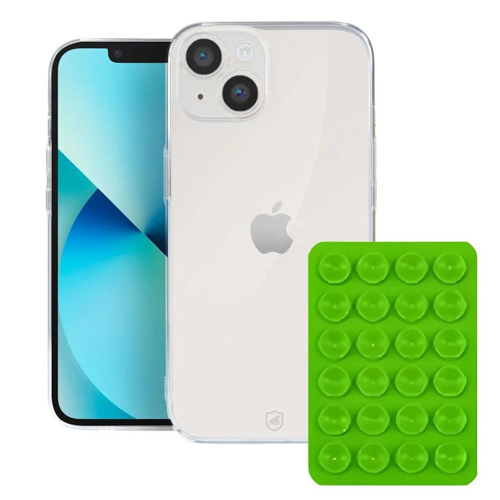 Kit Capa Crystal Slim para Iphone 13 + Ventosa VERDE Gshield - 1