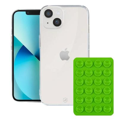 Kit Capa Crystal Slim para Iphone 13 + Ventosa VERDE Gshield