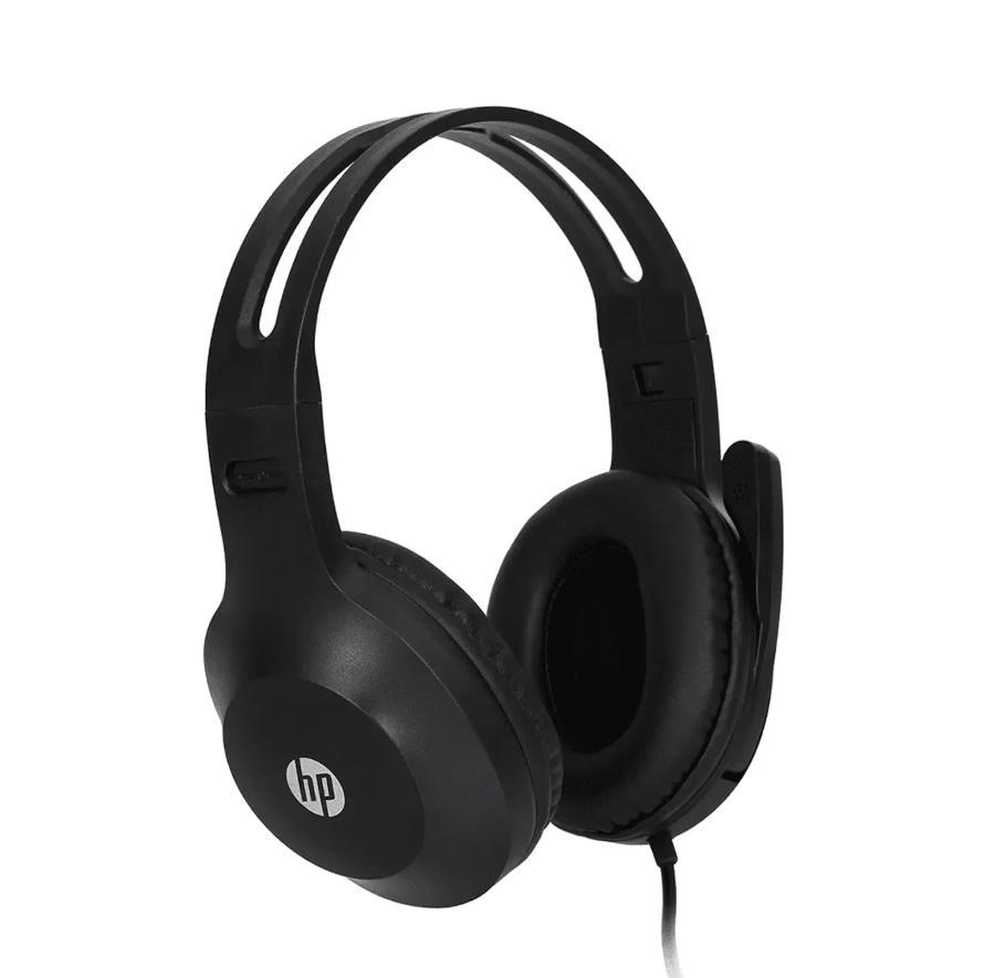 Headset Headphone com Fio P2 3.5mm com Microfone Integrado 40mm Controle de Volume - 2m - Preto - HP - 3