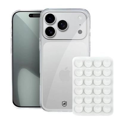 Kit Capa case capinha Crystal Slim para iPhone 17 Pro +  Ventosa - Branca - Gshield
