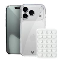Kit Capa case capinha Crystal Slim para iPhone 17 Pro +  Ventosa - Branca - Gshield - 1
