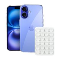 Kit Capa case capinha Crystal Slim para iPhone 16 + Ventosa - Branca - Gshield - 1