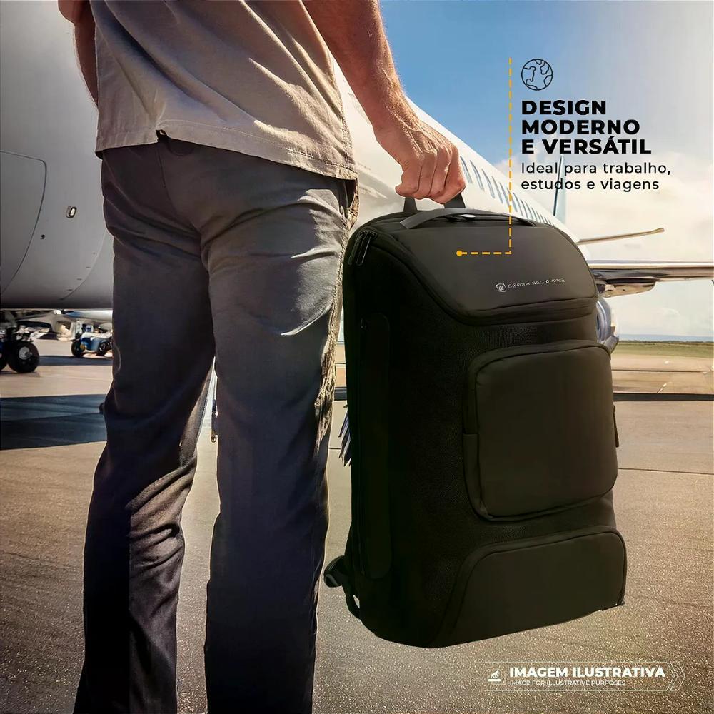Kit Mala de Bordo para Viagem + Mochila Executiva Dual Shock - Gshield - 9