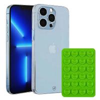 Kit Capa case capinha Crystal Slim para iPhone 13 Pro +  Ventosa - Verde - Gshield - 1