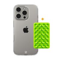 Kit Capa case capinha Crystal Slim para iPhone 14 Pro Max +  Ventosa - Verde - Gshield - 3