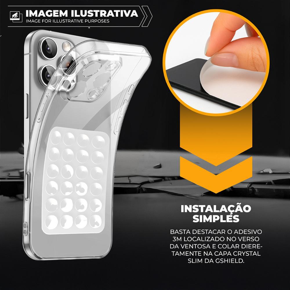 Kit Capa case capinha Crystal Slim para Samsung Galaxy S25 FE +  Ventosa - Branca - Gshield - 3