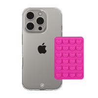 Kit Capa case capinha Crystal Slim para iPhone 14 Pro Max +  Ventosa - Rosa - Gshield - 3