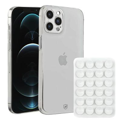 Kit Capa case capinha Crystal Slim para iPhone 12 Pro Max +  Ventosa - Branca - Gshield