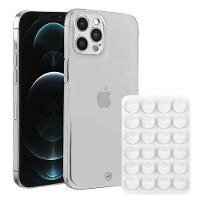 Kit Capa case capinha Crystal Slim para iPhone 12 Pro Max +  Ventosa - Branca - Gshield - 1