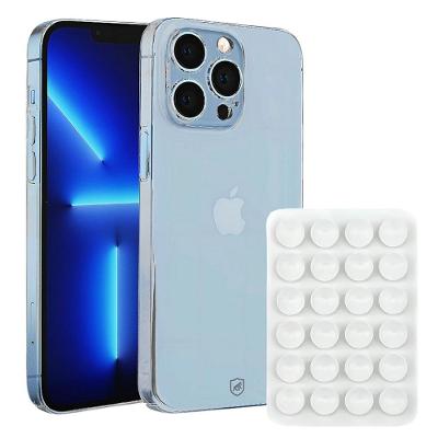 Kit Capa case capinha Crystal Slim para iPhone 13 Pro +  Ventosa - Branca - Gshield