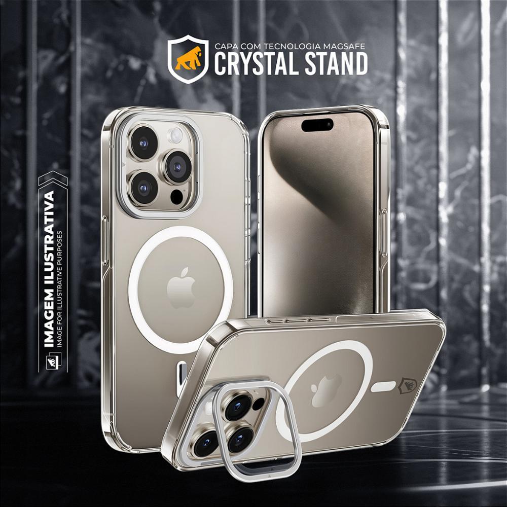 Capa case capinha para iPhone 17 - MagSafe Crystal Armor Stand - NÃO AMARELA - Gshield - 6