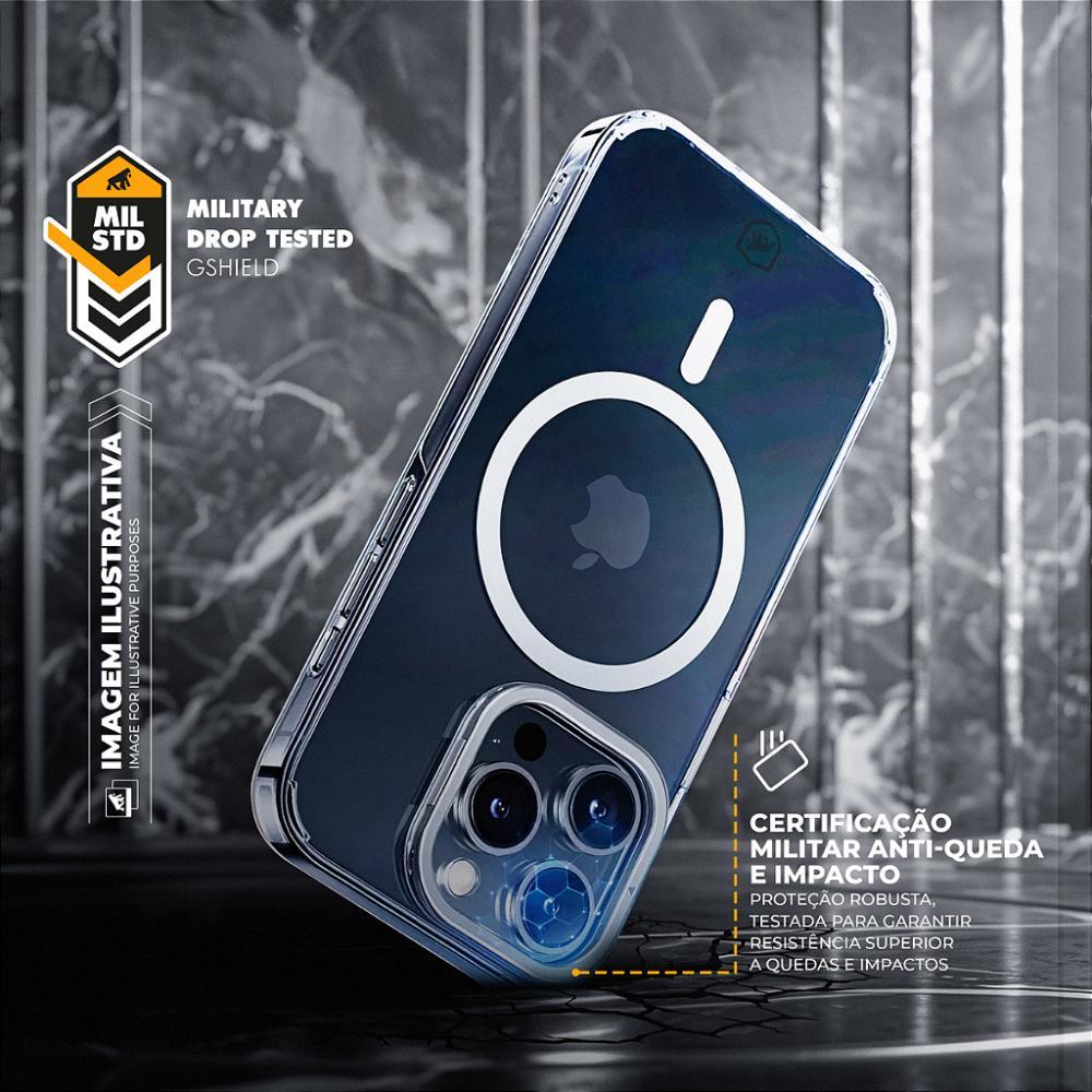 Capa para iPhone 17 Pro Max - MagSafe Crystal Armor Stand - NÃO AMARELA - Gshield - 3