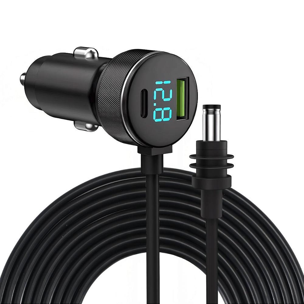 Carregador Veicular + Cabo de Força Starlink DC/TC 65W-100W - 3M - VERDE - 1