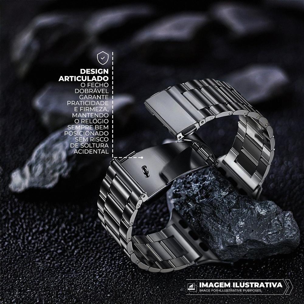 Pulseira para Apple Watch 42 / 44 / 45 / 46 / 49 MM - Metal Armor - Prata - Gshield - 5