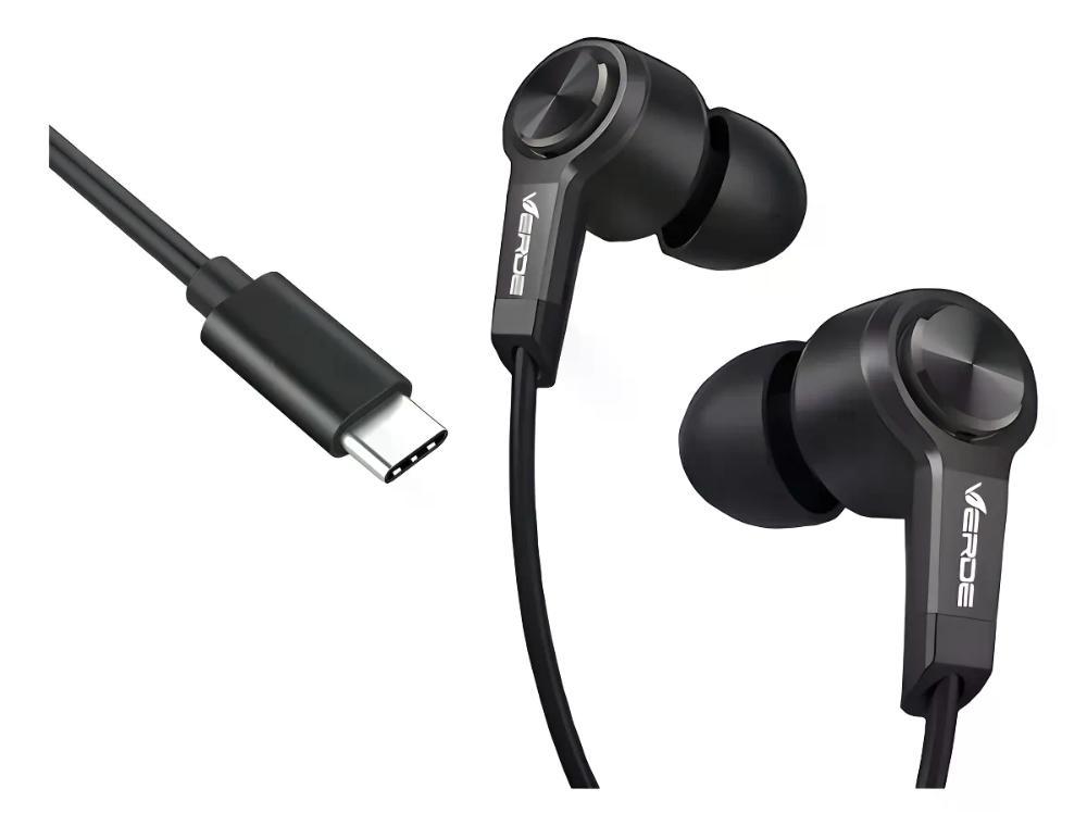 Fone de Ouvido Intra-Auricular Tipo C - Preto - Verde - 1