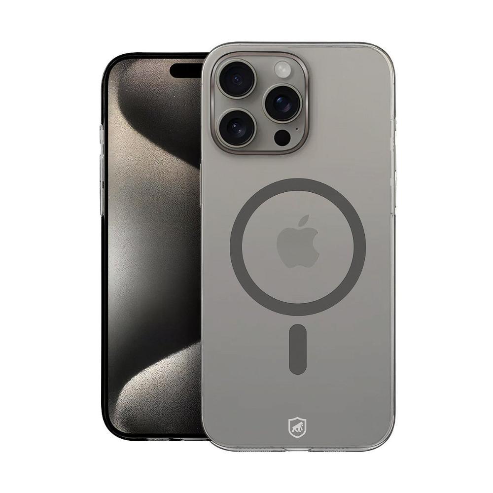 Capa case capinha para iPhone 15 Pro Max - Crystal Slim Magsafe Titanium - 1