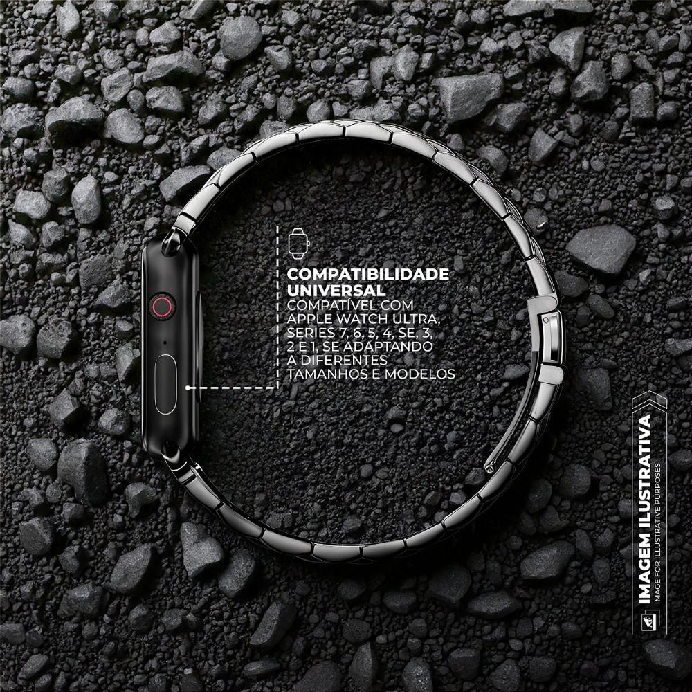 Pulseira para Apple Watch 38 / 40 / 41 MM - Metal Armor - Prata - Gshield - 4