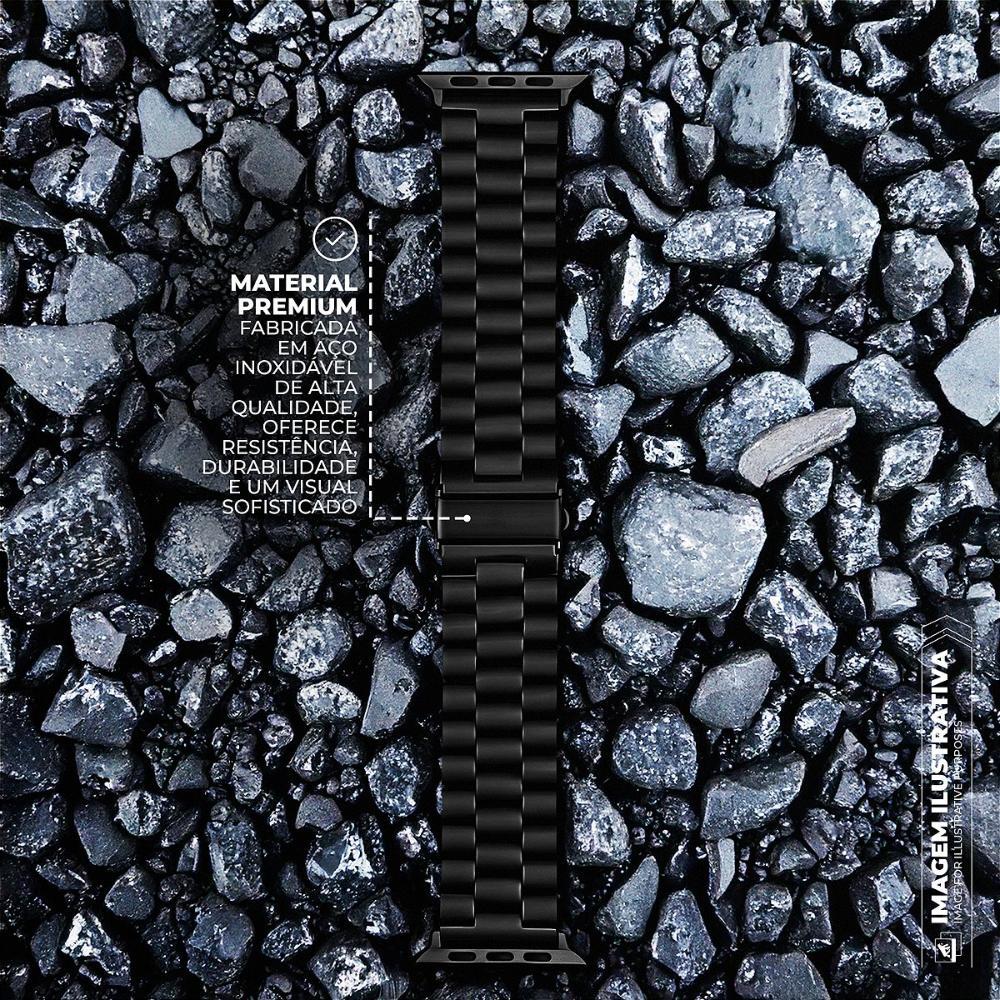 Pulseira para Apple Watch 38 / 40 / 41 MM - Metal Armor - Preta - Gshield - 3