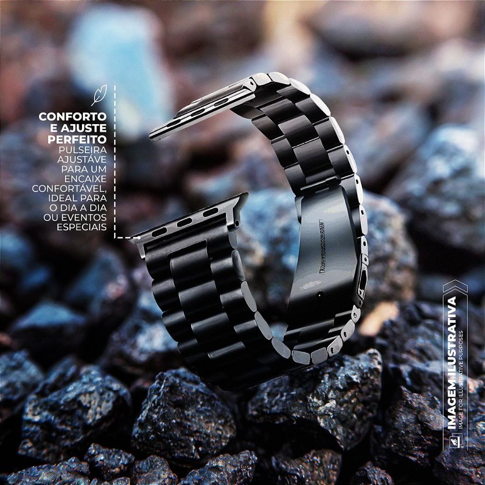 Pulseira para Apple Watch 38 / 40 / 41 MM - Metal Armor - Preta - Gshield - 5