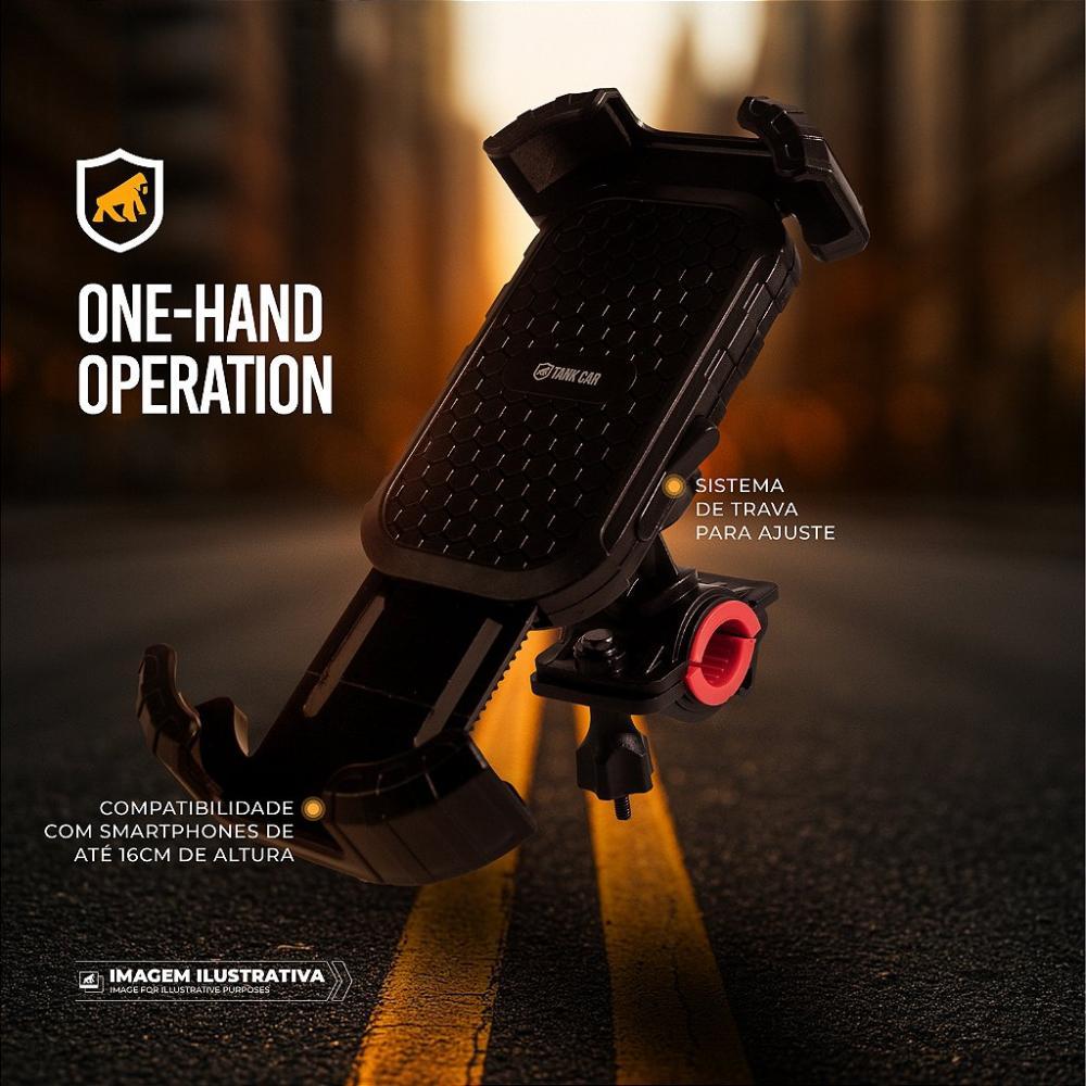 Suporte para Moto, Bicicleta, Bike - Travamento Seguro, Rotação 360°, Amortecimento de Impacto e Fixação para Guidão - Tank Car - Gshield - 2