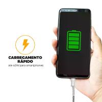 Cabo Fish Kevlar - Branco - Tipo C/ Tipo C - 1m - 4