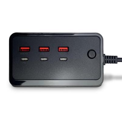 Adaptador USB-A + Type C - 3 Portas - Preto - VERDE