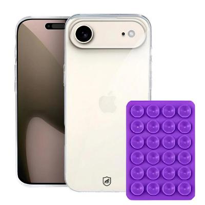 Kit Capa case capinha Crystal Slim para iphone 17 Air +  Ventosa - Roxo - Gshield