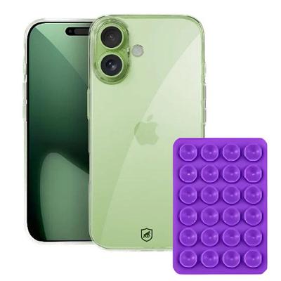 Kit Capa case capinha Crystal Slim para iPhone 17 +  Ventosa - Roxo - Gshield
