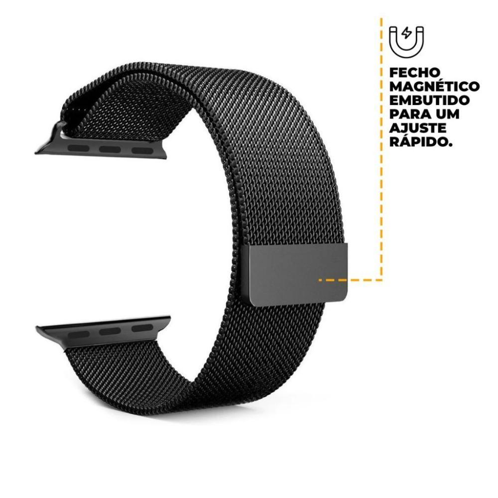 Pulseira de Milanese para Apple Watch 38 / 40 / 41MM Preta - Gshield - 2