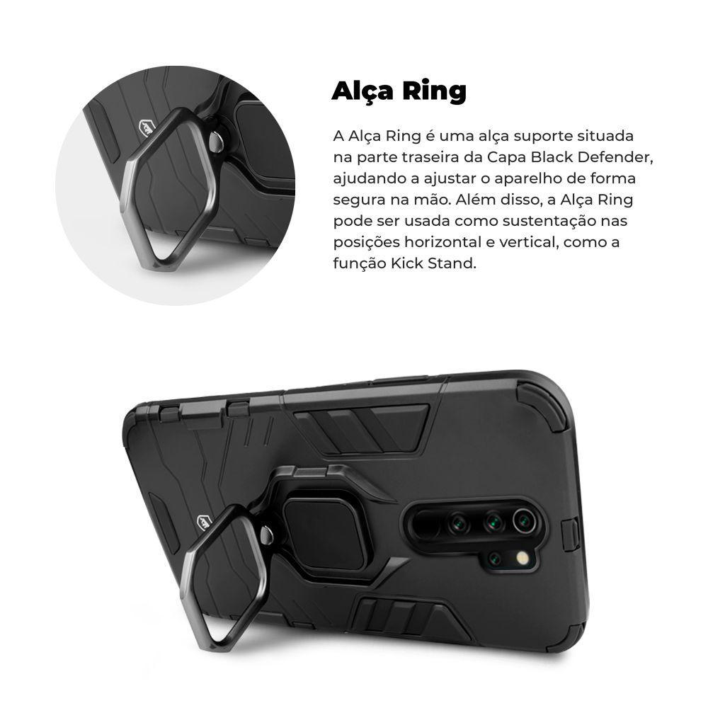 Capa case capinha Defender Black para Xiaomi Redmi Note 8 Pro - GShield - 4