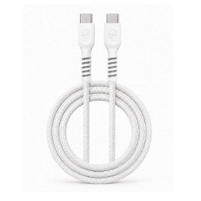 Cabo Dual Armor Tipo C/ Tipo C 1M com Carregamento Rápido 27W Revestido em Nylon Balístico - Branco - Gshield