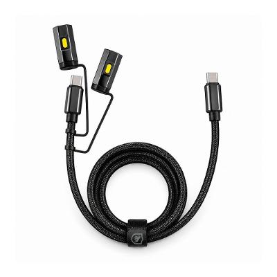 Cabo Multifuncional 3 em 1 Tipo C/ Tipo C 1.2 metros Carregamento até 240W com Lanterna LED e Acendedor Elétrico - Hydra - Gshield