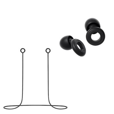 Kit Cordão Anti-Perda + Tampões de Ouvido Earplugs Shieeld Spirit Reutilizável - Preto - Gshield
