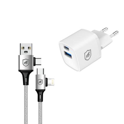Kit Carregamento Rápido GaN 20W com Cabo 4 em 1 65W USB-C Lightning - Gshield