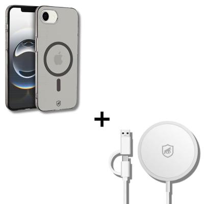 Kit Capa case capinha Crystal Slim Titanium para iPhone 16E / 17E + Carregador Wireless MagSafe - Gshield