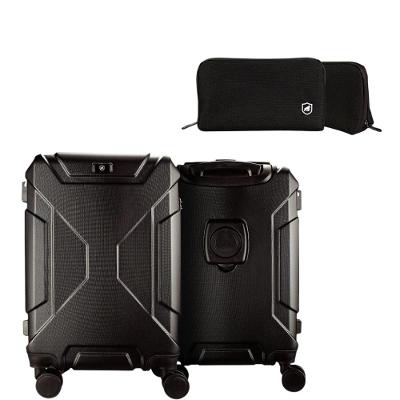 Mala de Bordo 20" Antifurto com Porta-Copos Retrátil e Rodas 360° + Necessaire Organizadora Discovery - Gshield