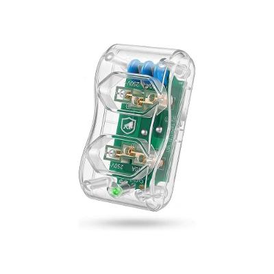 Dispositivo de Proteção DPS Anti-Raio contra Surtos Elétricos 3P Bivolt 10A com 2 Tomadas e LED Indicativo, Transparente - Dual Shock - Gshield