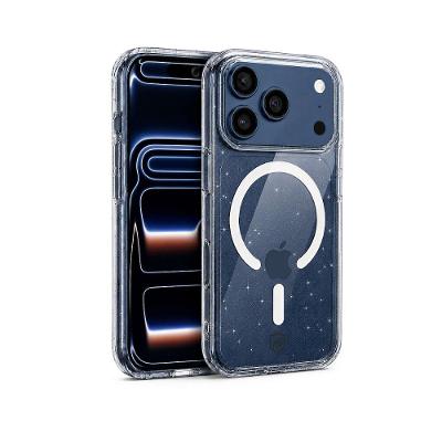 Capa case capinha para iPhone 17 Pro Max / 18 Pro Max - Crystal Slim Magsafe - NÃO AMARELA - Transparente Glitter - Gshield