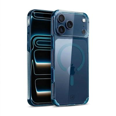 Capa case capinha Crystal Edge Magsafe para iPhone 18 Pro Max - Azul - NÃO AMARELA - Gshield