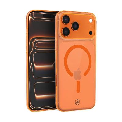 Capa case capinha para iPhone 18 Pro - Crystal Slim Magsafe - NÃO AMARELA - Laranja - Gshield