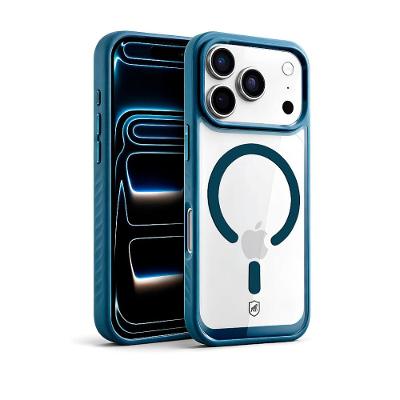Capa case capinha para iPhone 18 Pro - Magsafe Wave Transparente - Azul - Gshield