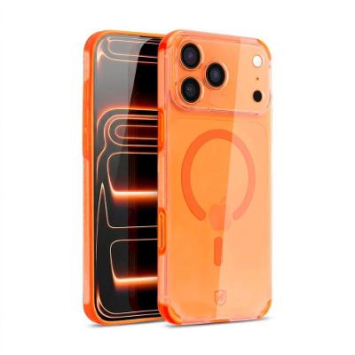 Capa case capinha para iPhone 18 Pro Max - Crystal Edge Magsafe - Laranja - NÃO AMARELA - Gshield