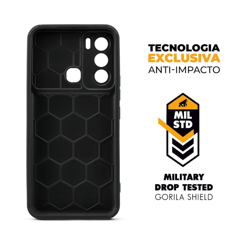 Capa case capinha para Infinix Hot 20i - Symetric Preta - Gshield - 4