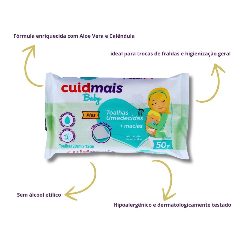 Lenço Umedecido Cuidmais Baby Plus Pack 250 Unidades - 4